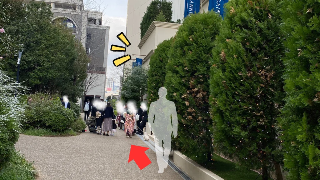 駐車場からアニヴェルセル大阪までの行き方