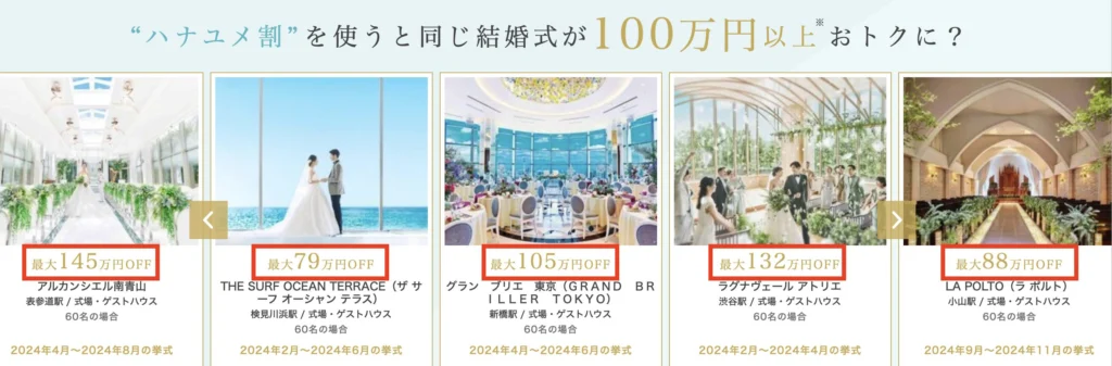 大阪の式場でハナユメ割は使えるの?