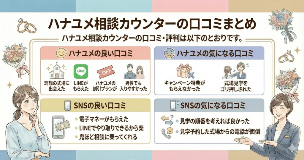 ハナユメ相談カウンターの口コミまとめ