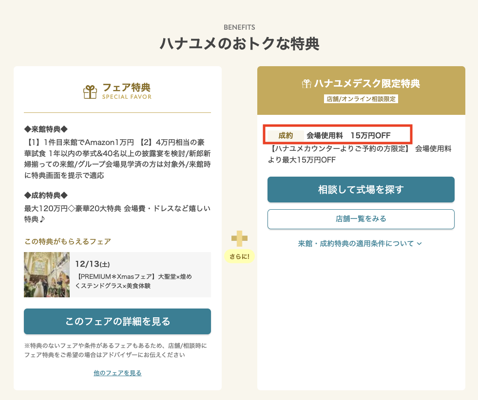 もらえる特典の種類