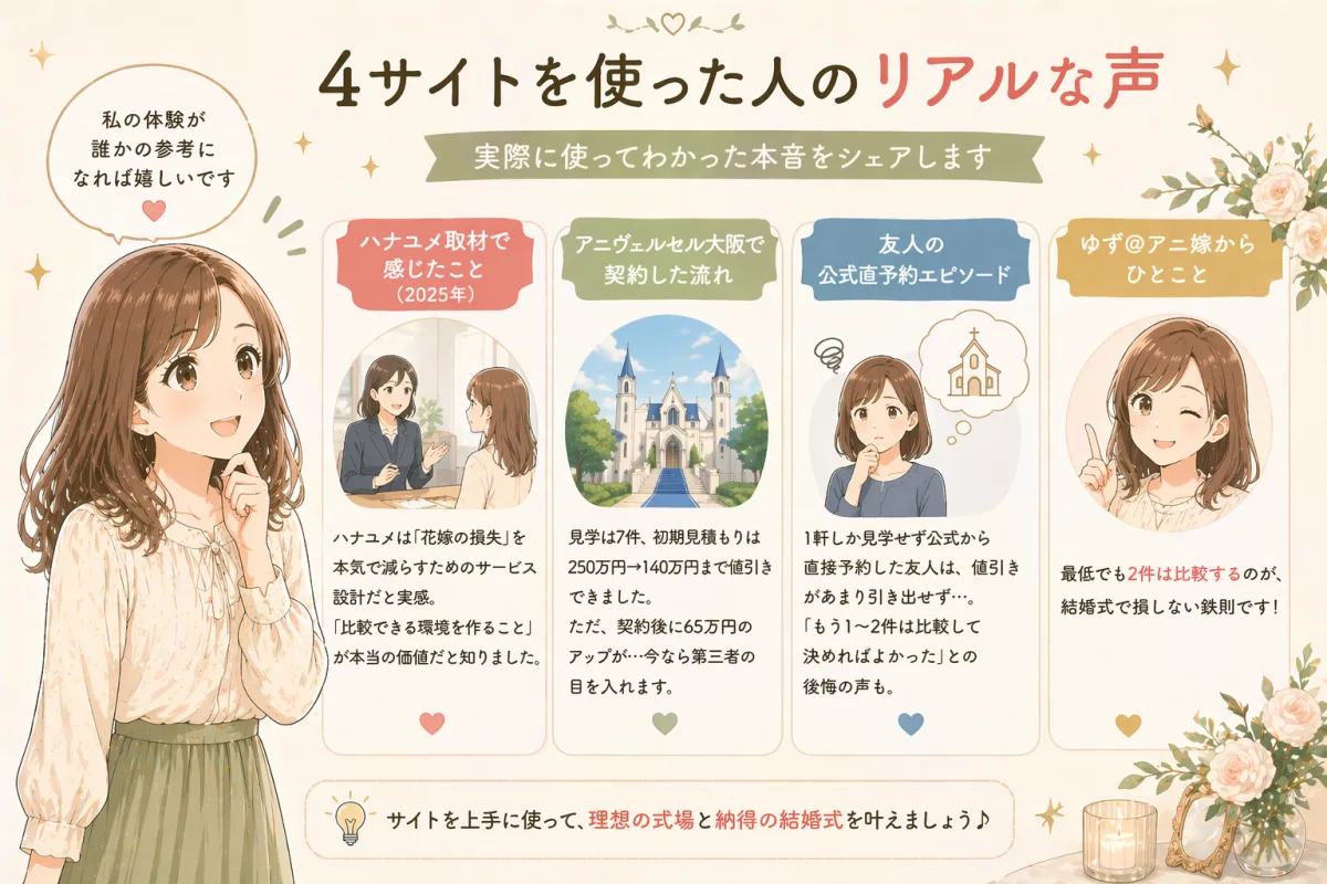 4サイトを使った人のリアルな声