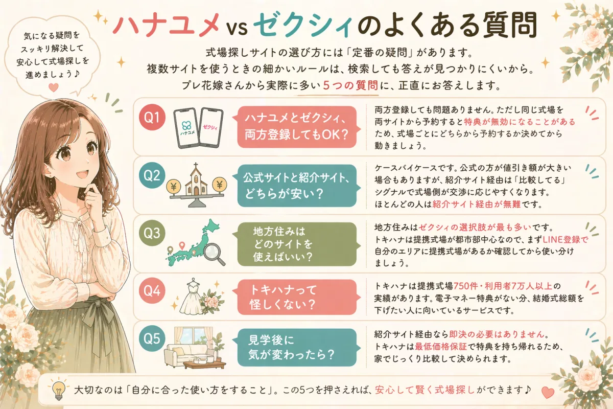 ハナユメvsゼクシィのよくある質問