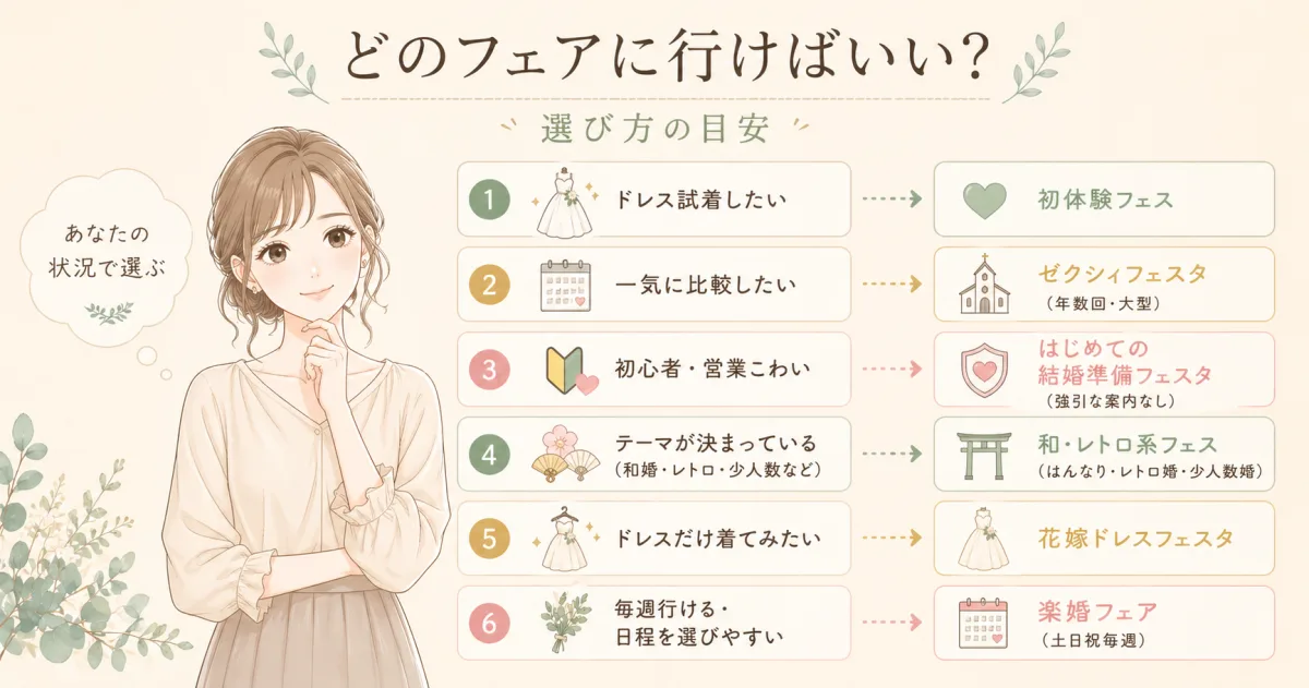 どのフェアに行けばいい？選び方の目安