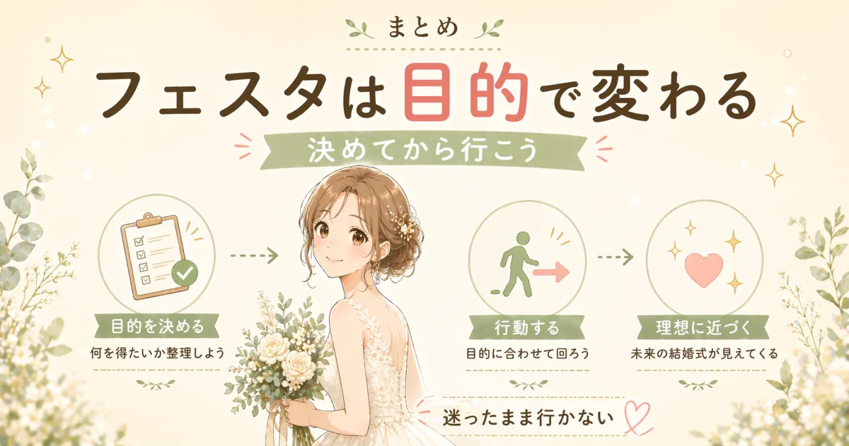 まとめ｜ゼクシィフェスタは目的を決めよう