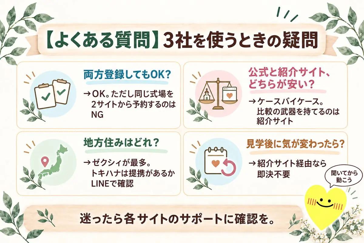 よくある質問 両方登録 公式と紹介サイト 地方住み 見学後に気が変わったら